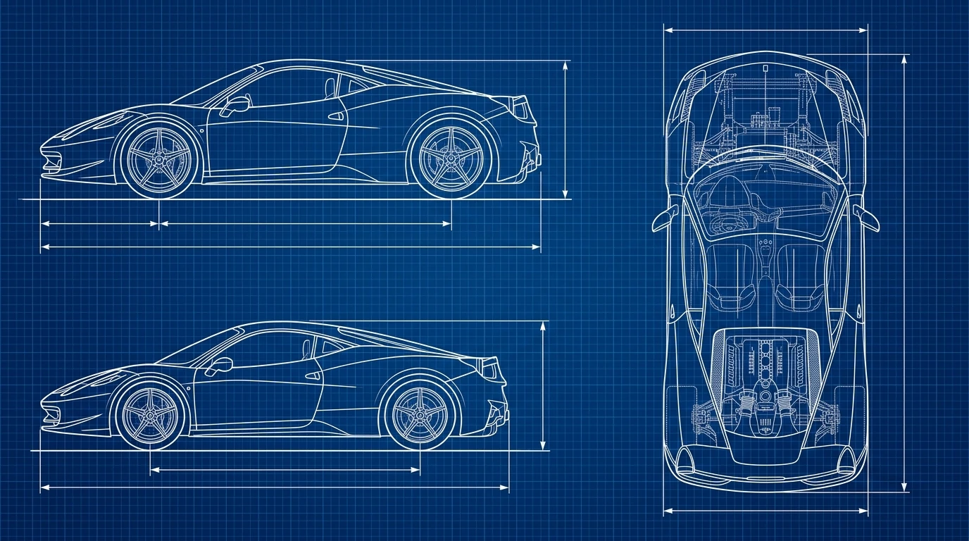 Blueprint de ingeniería para Ferrari