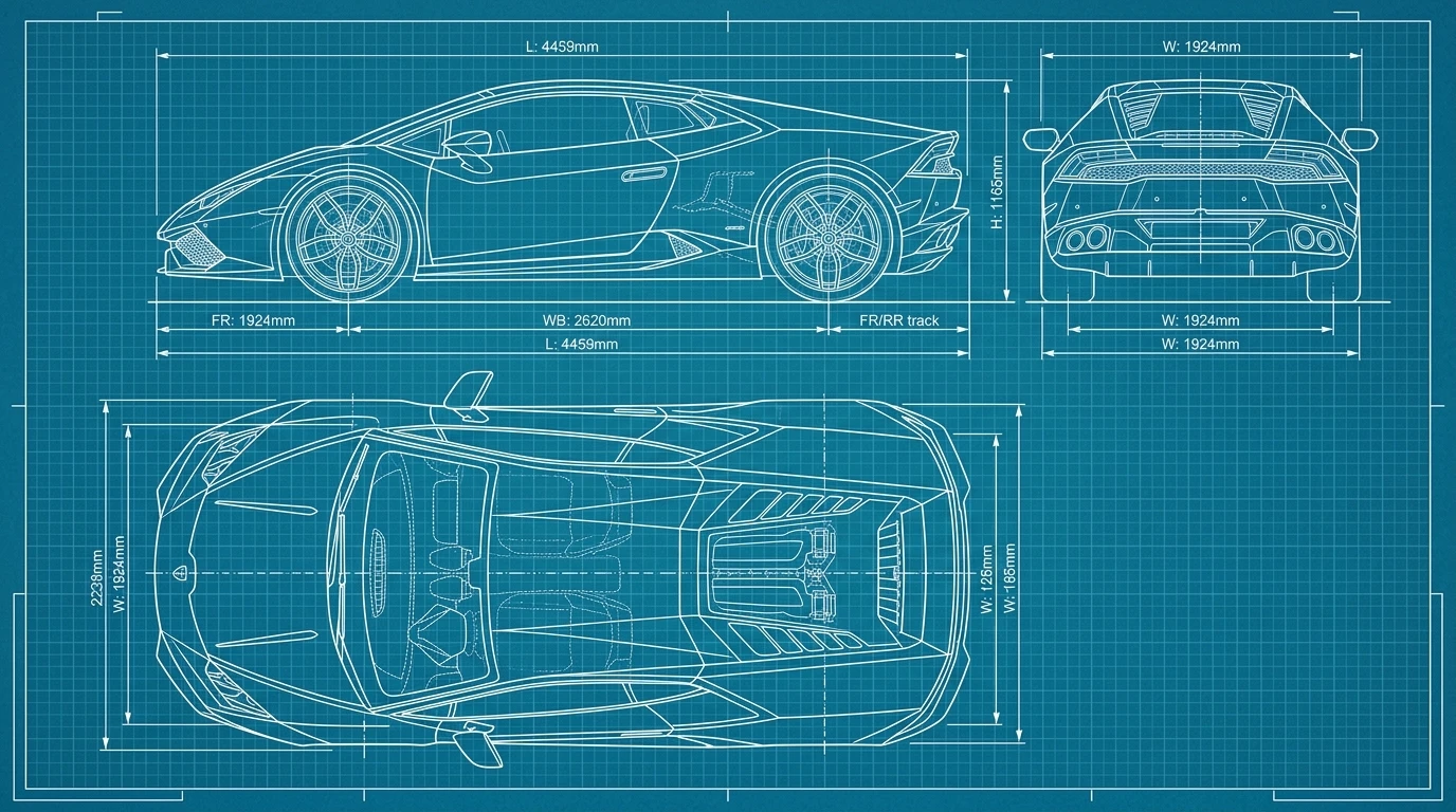 Blueprint de ingeniería para Lamborghini