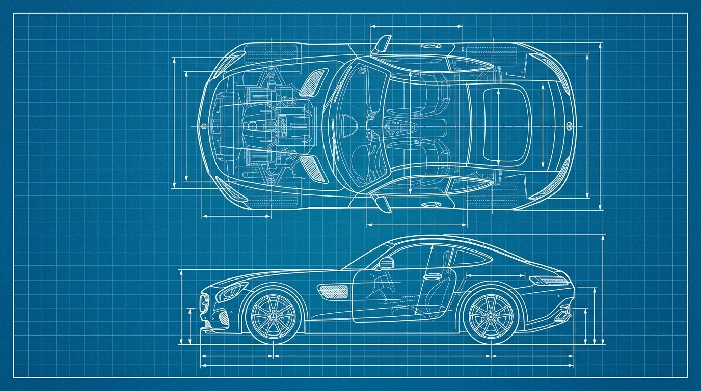 Blueprint de ingeniería para Mercedes-Benz